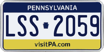 PA license plate LSS2059