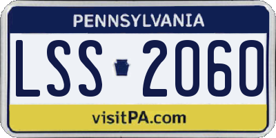 PA license plate LSS2060