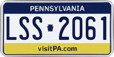 PA license plate LSS2061