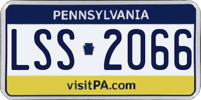 PA license plate LSS2066