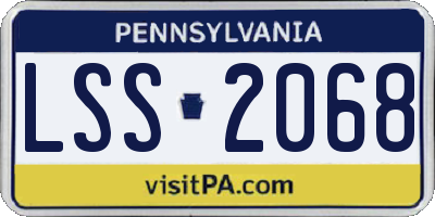 PA license plate LSS2068