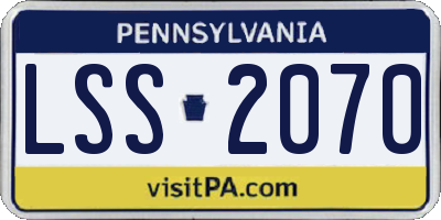 PA license plate LSS2070