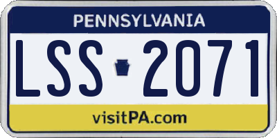 PA license plate LSS2071