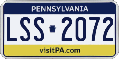 PA license plate LSS2072
