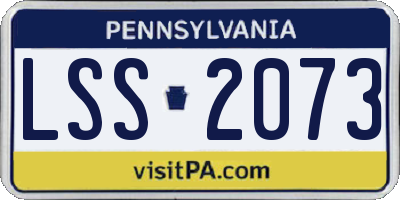 PA license plate LSS2073
