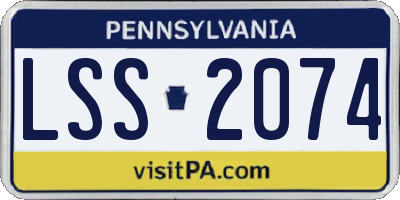 PA license plate LSS2074