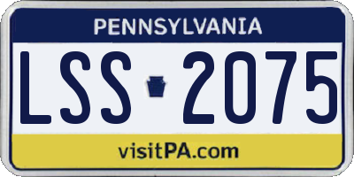 PA license plate LSS2075
