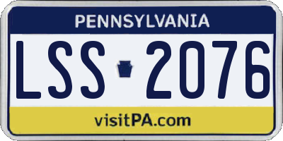 PA license plate LSS2076