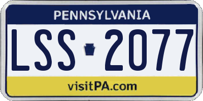 PA license plate LSS2077