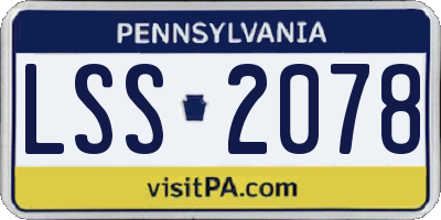 PA license plate LSS2078