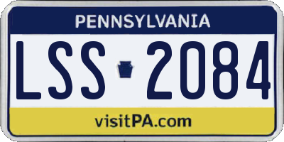 PA license plate LSS2084