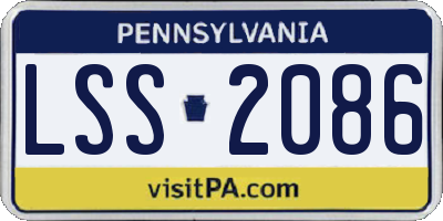 PA license plate LSS2086