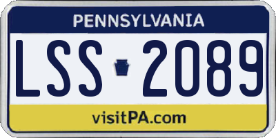 PA license plate LSS2089