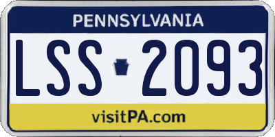 PA license plate LSS2093