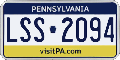 PA license plate LSS2094