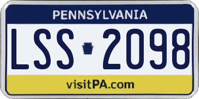 PA license plate LSS2098
