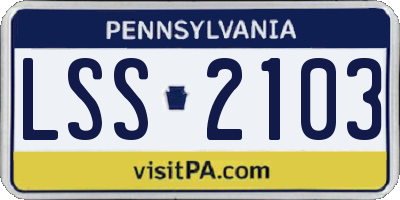 PA license plate LSS2103