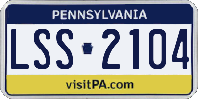 PA license plate LSS2104