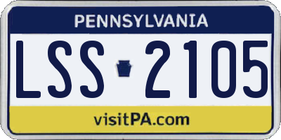 PA license plate LSS2105