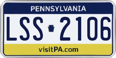 PA license plate LSS2106