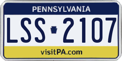 PA license plate LSS2107