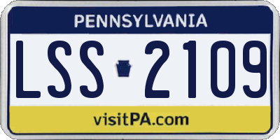PA license plate LSS2109