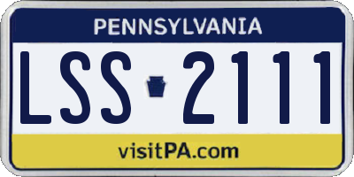 PA license plate LSS2111