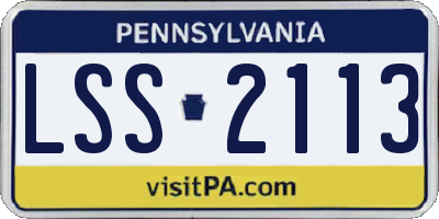 PA license plate LSS2113