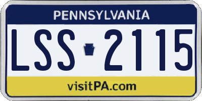 PA license plate LSS2115