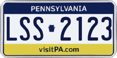 PA license plate LSS2123