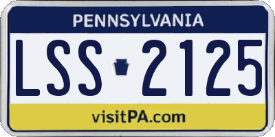PA license plate LSS2125
