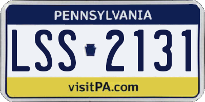 PA license plate LSS2131