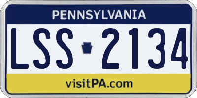 PA license plate LSS2134