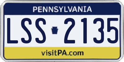 PA license plate LSS2135