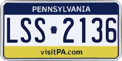 PA license plate LSS2136