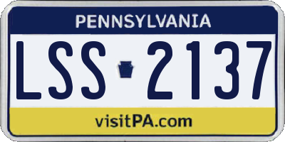 PA license plate LSS2137