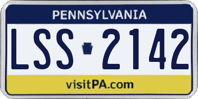 PA license plate LSS2142