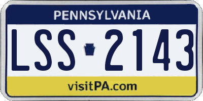 PA license plate LSS2143