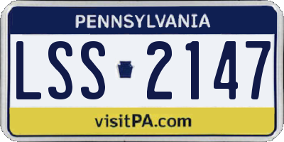 PA license plate LSS2147