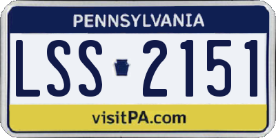 PA license plate LSS2151