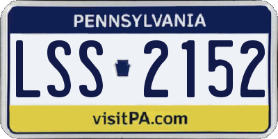 PA license plate LSS2152