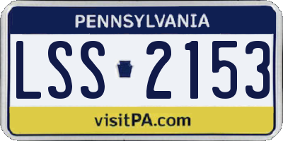 PA license plate LSS2153