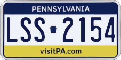 PA license plate LSS2154