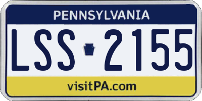 PA license plate LSS2155