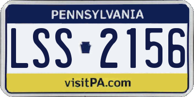 PA license plate LSS2156