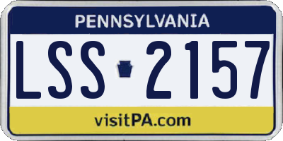 PA license plate LSS2157