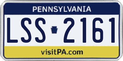 PA license plate LSS2161