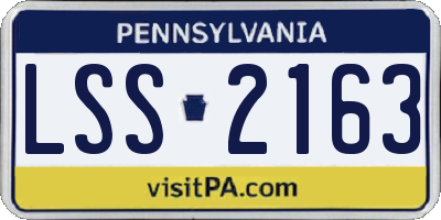 PA license plate LSS2163