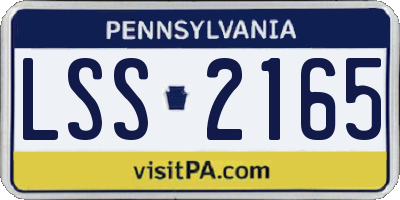 PA license plate LSS2165