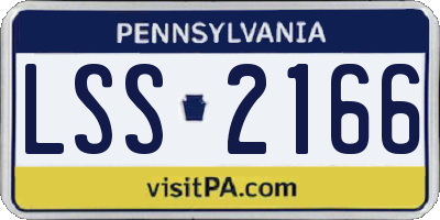 PA license plate LSS2166